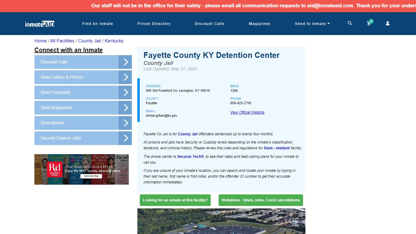 Fayette County KY Detention Center - Inmate Locator - Lexington, KY